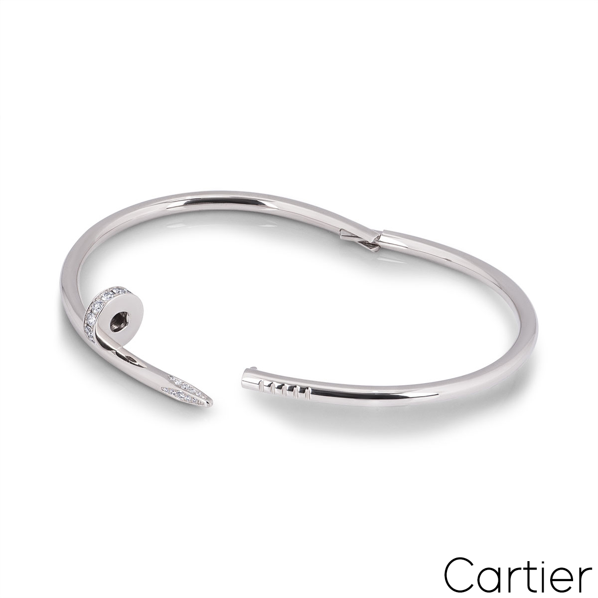 Cartier White Gold Diamond Juste Un Clou Bracelet Size 18 B6048718 ...